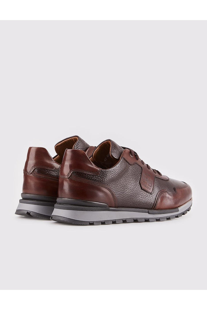 Cabani Shoes Chaussures de sport pour hommes en cuir véritable avec fourrure marron - Marron
