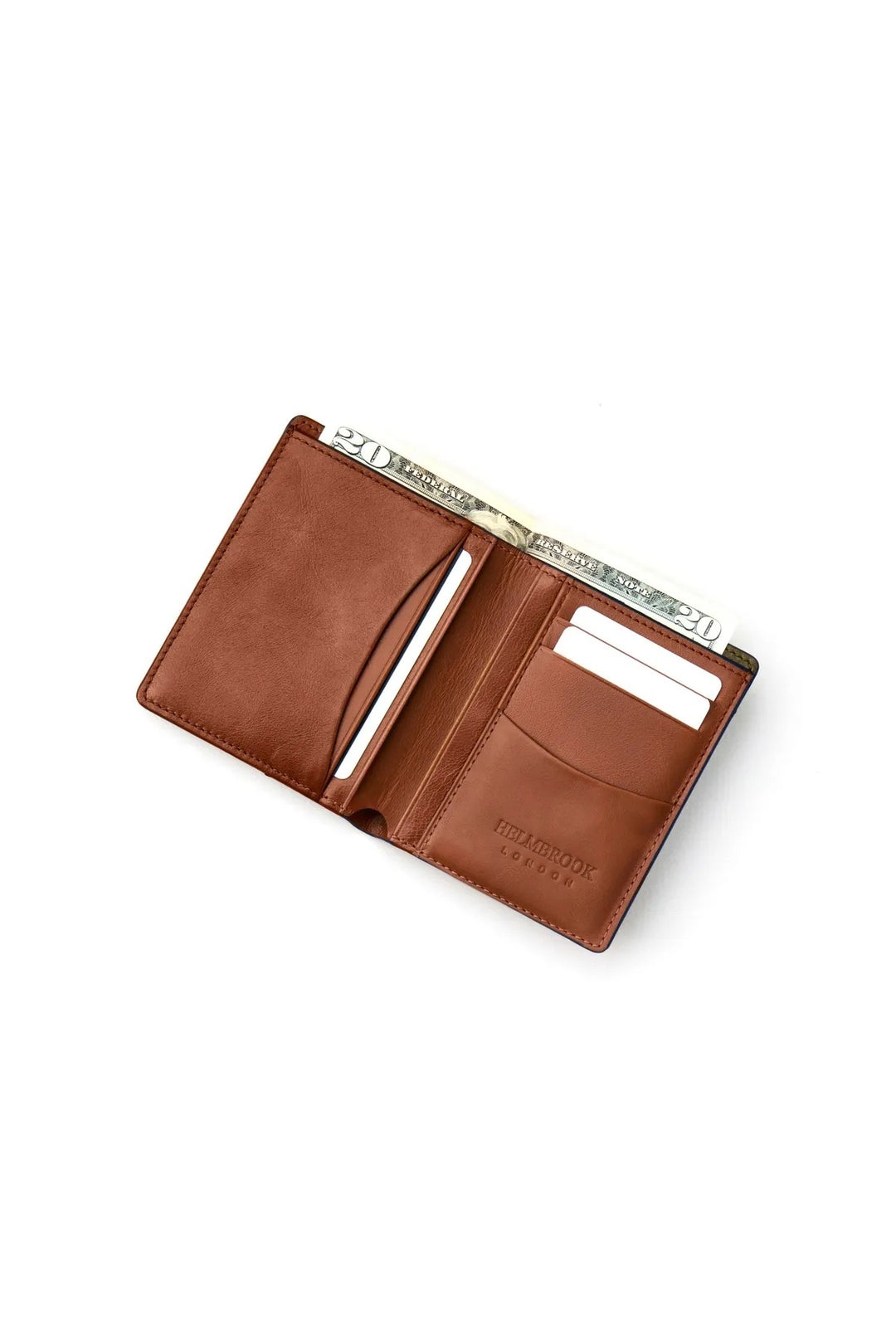 Helmbrook Portefeuille en cuir véritable pour homme Slim Design Multi-Bay RFID Protégé Dayton Tan