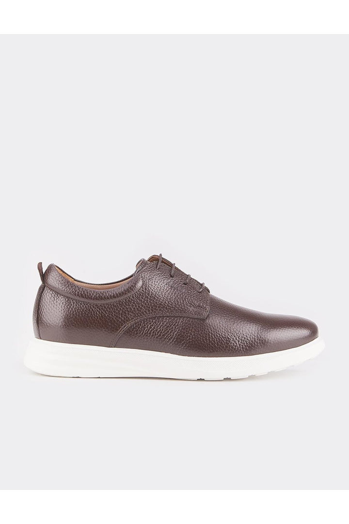 Cabani Shoes Chaussures décontractées pour hommes en cuir véritable marron à lacets avec semelle en EVA - Marron