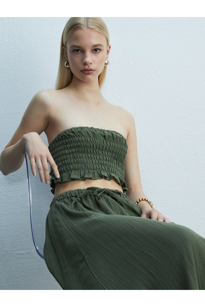 LTB Chemisier vert basique à bretelles courtes