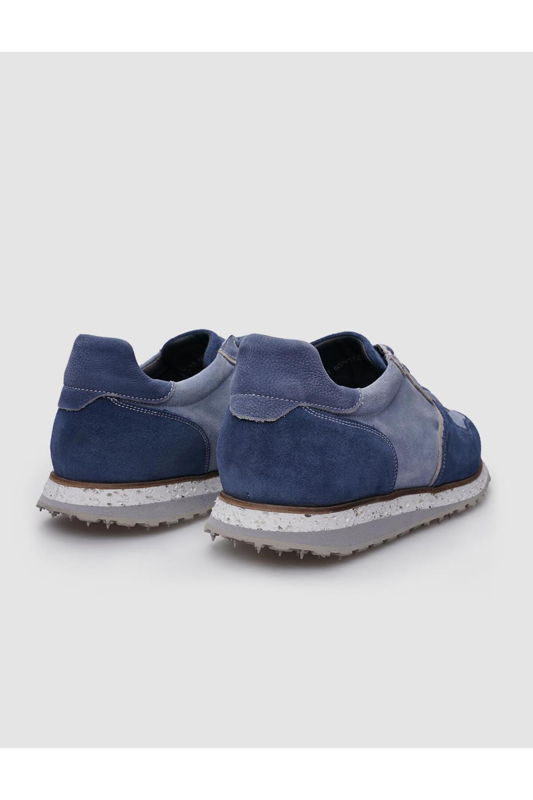Cabani Shoes %100 Cuir véritable Baskets en suède bleu pour homme avec lacets - Bleu