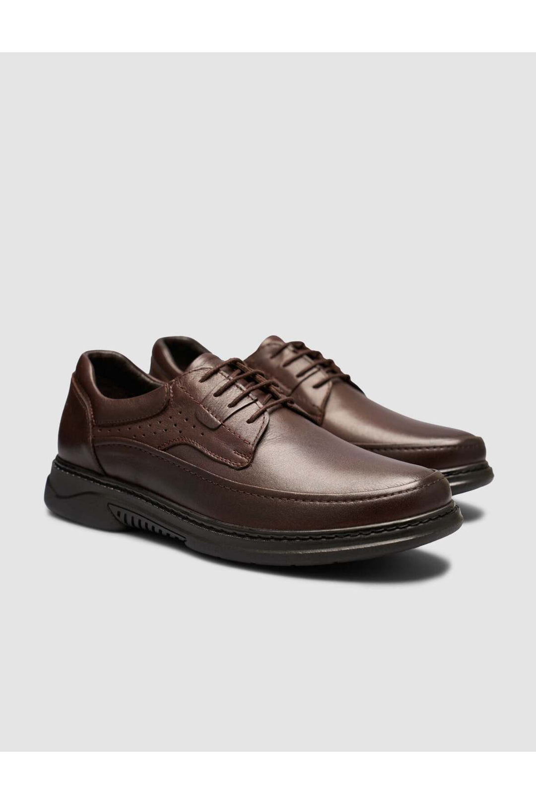 Cabani Shoes Chaussures pour hommes en cuir véritable à lacets marron - Marron