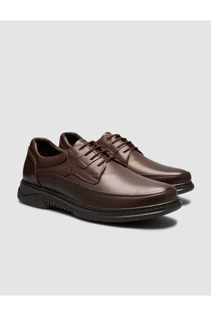 Cabani Shoes Chaussures pour hommes en cuir véritable à lacets marron - Marron