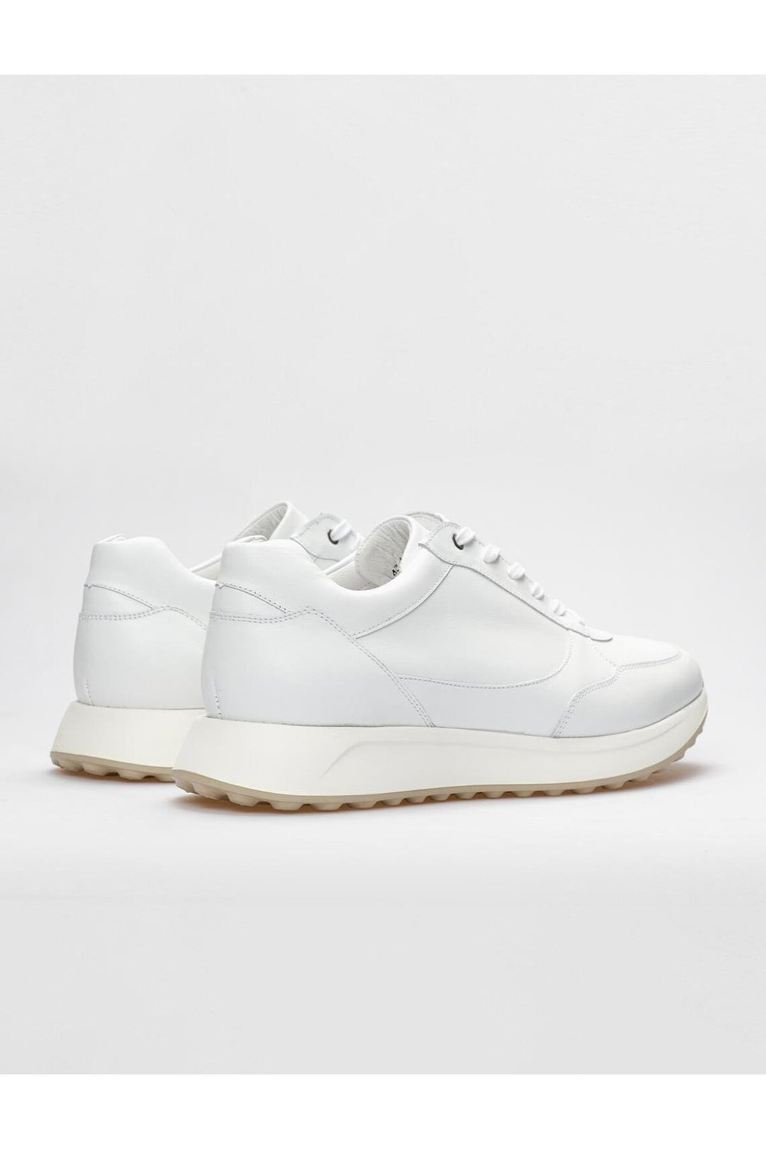 Cabani Shoes Chaussures de sport pour hommes en cuir véritable blanches à lacets - Blanc