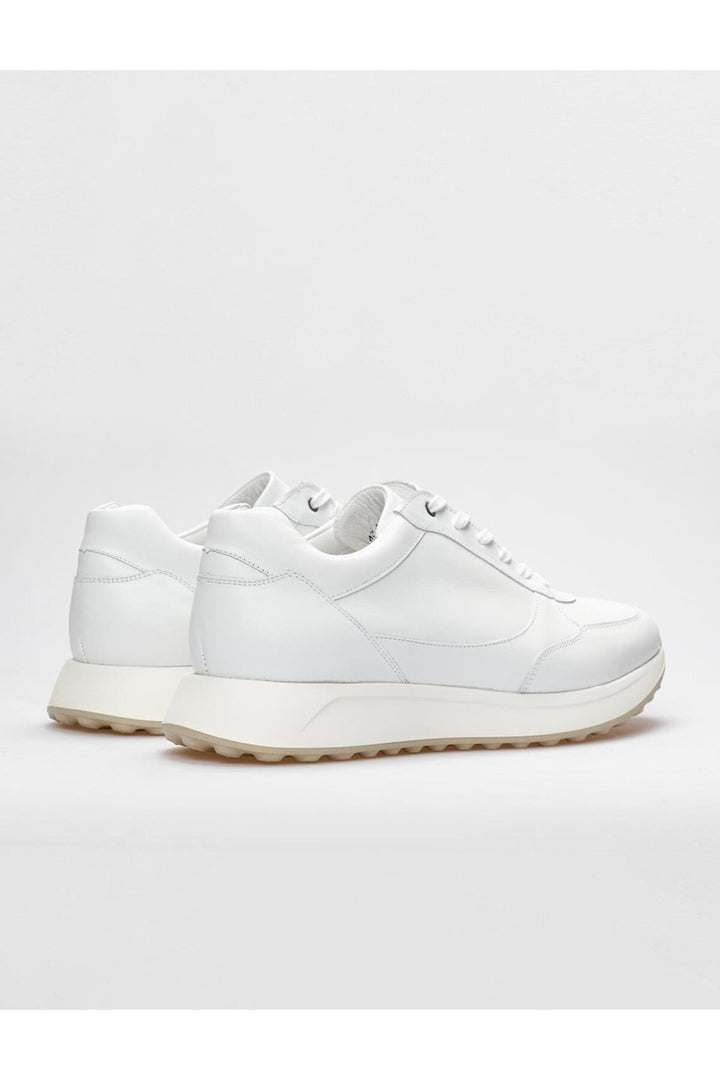 Cabani Shoes Chaussures de sport pour hommes en cuir véritable blanches à lacets - Blanc