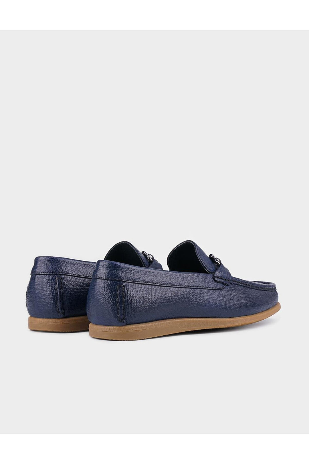 Cabani Shoes Chaussures de ville pour hommes en cuir véritable bleu marine avec accessoires en métal. - Bleu marine