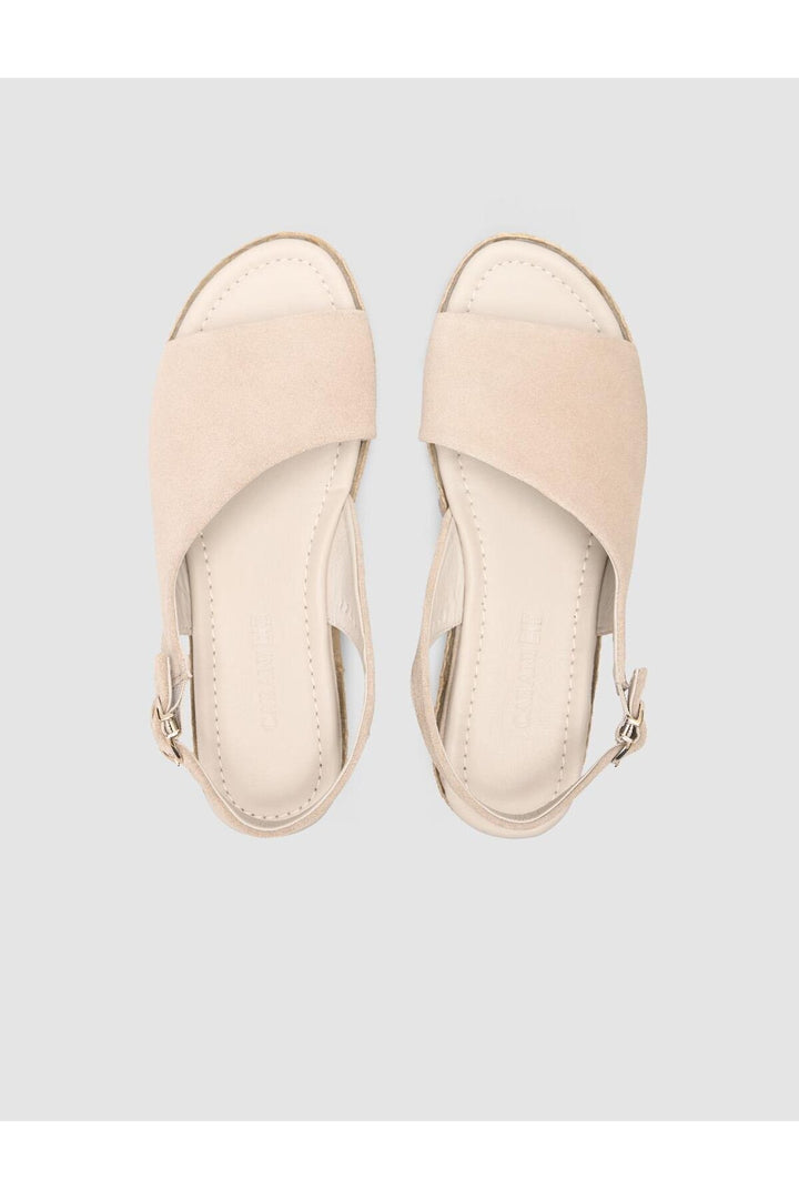 Cabani Shoes %100 Cuir véritable Sandale en suède pour femme - Pierre