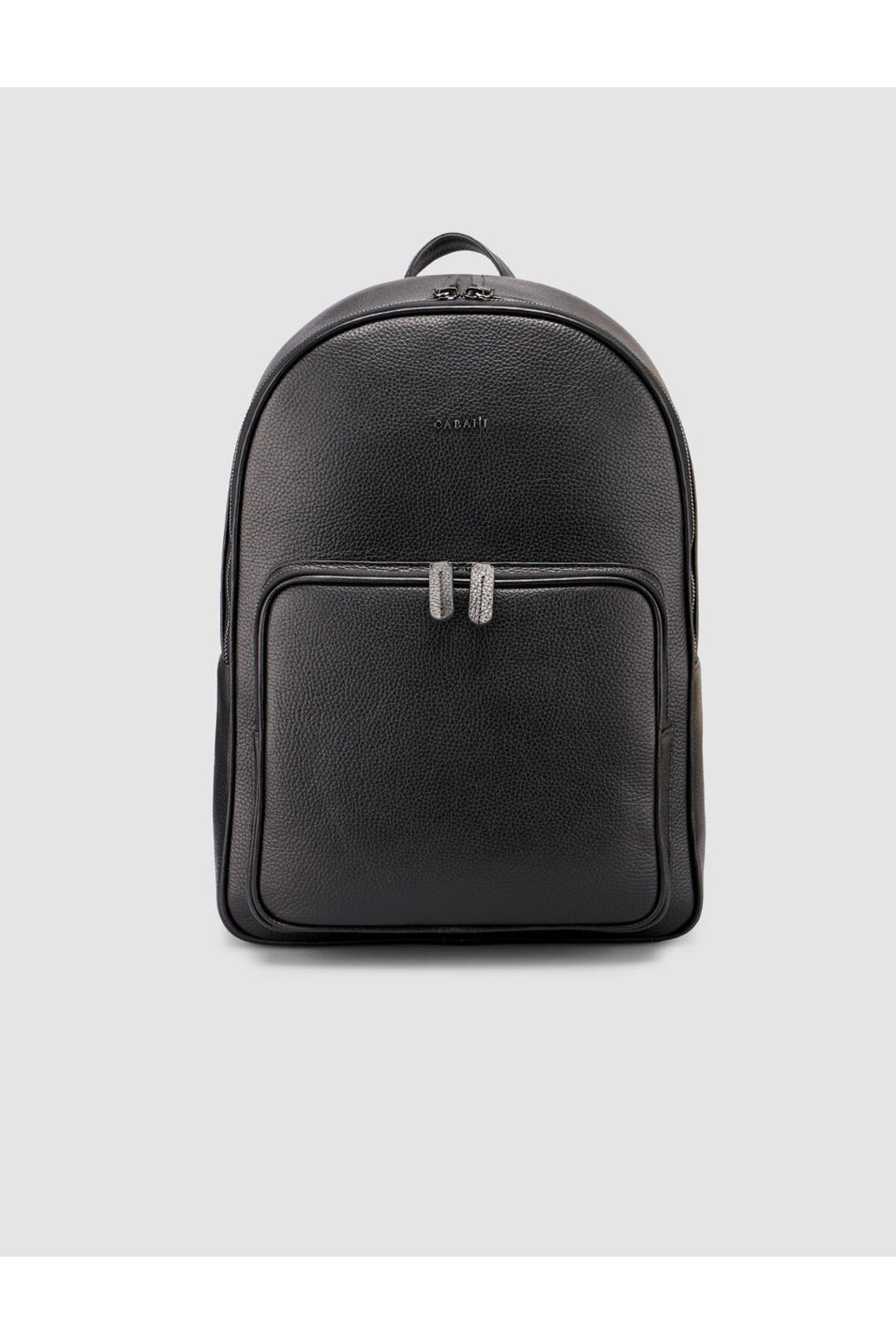 Cabani Shoes Sac à dos pour homme en cuir véritable noir (avec poche avant, zippé) - Multicolore