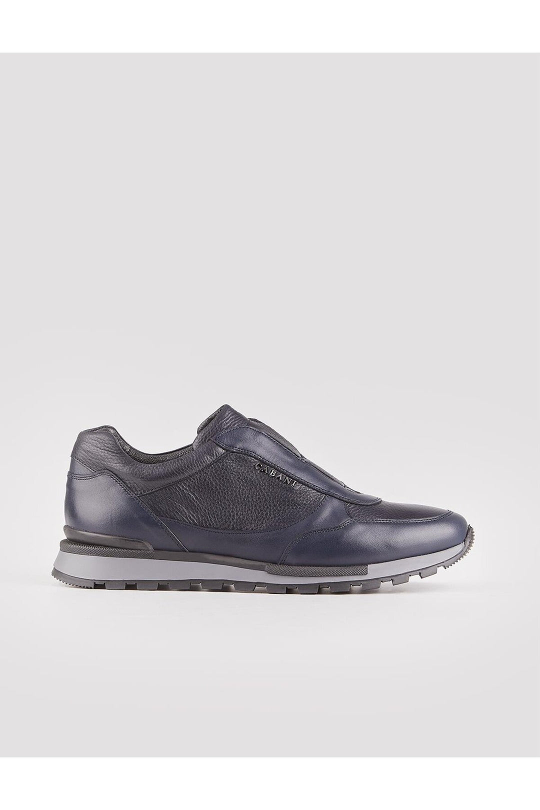 Cabani Shoes Chaussures de sport pour hommes en cuir véritable avec semelle en caoutchouc Bleu marine - Bleu marine