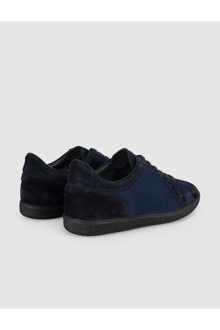 Cabani Shoes Chaussures de sport décontractées pour hommes en cuir véritable bleu marine - Bleu marine