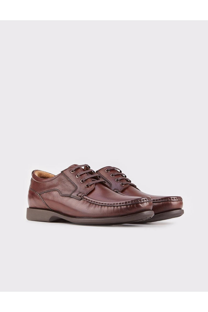 Cabani Shoes Chaussures de ville pour hommes en cuir véritable marron à lacets - Marron