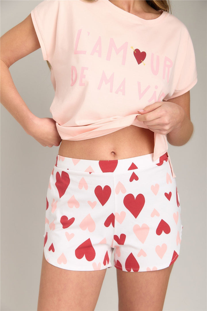 Lovely Things Ensemble de shorts sans manches LAMOUR Orme - Ensemble de pyjamas - Rose clair