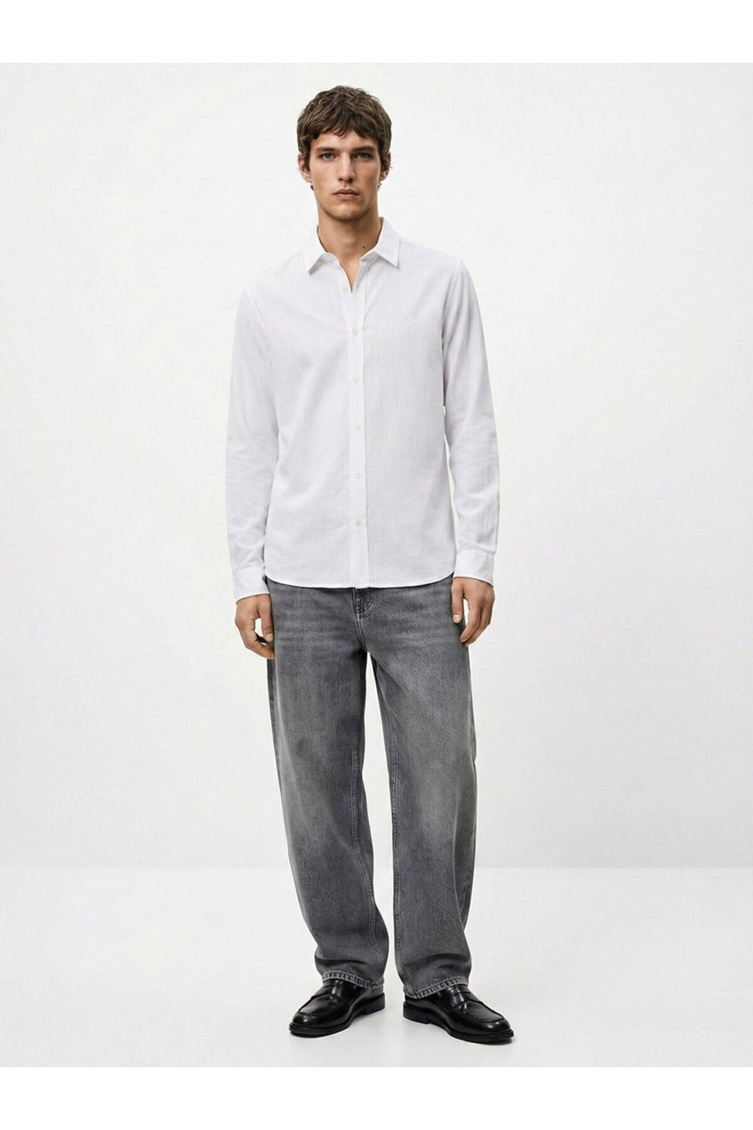 LTB Chemise blanche basique régulière à manches longues - Multicolore