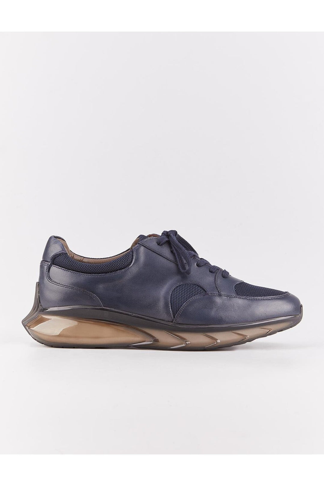 Cabani Shoes Chaussures de sport pour hommes en cuir véritable avec semelle en TPU légère, bleu marine, à lacets. - Bleu marine
