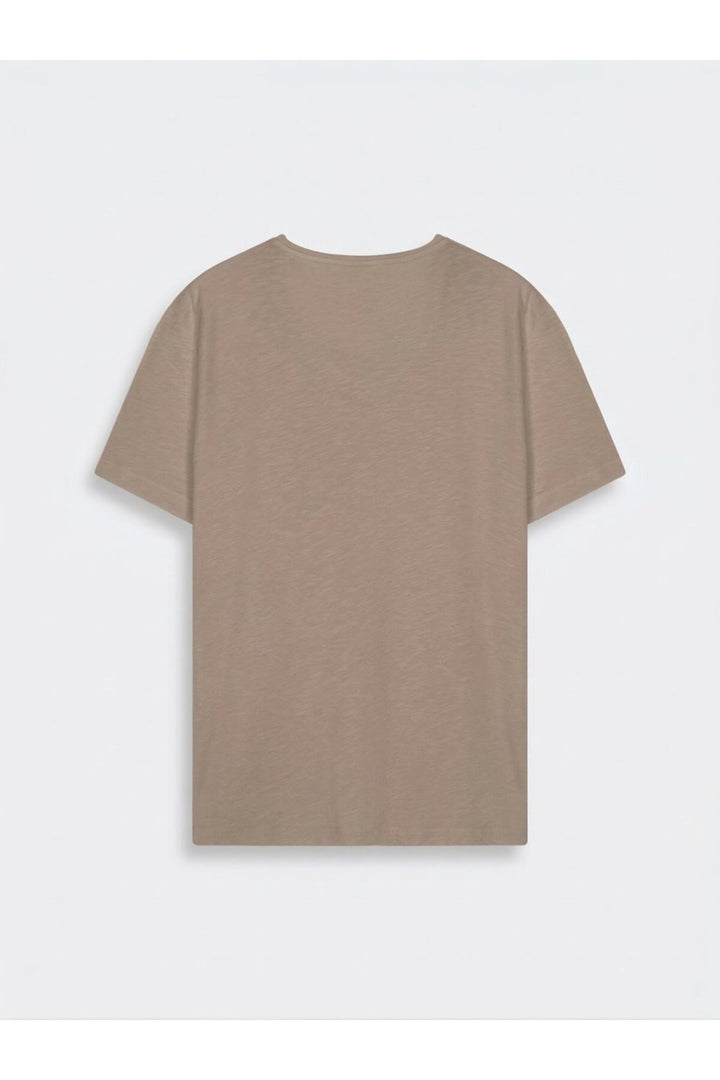 LTB T-shirt marron à col large et poches - Marron