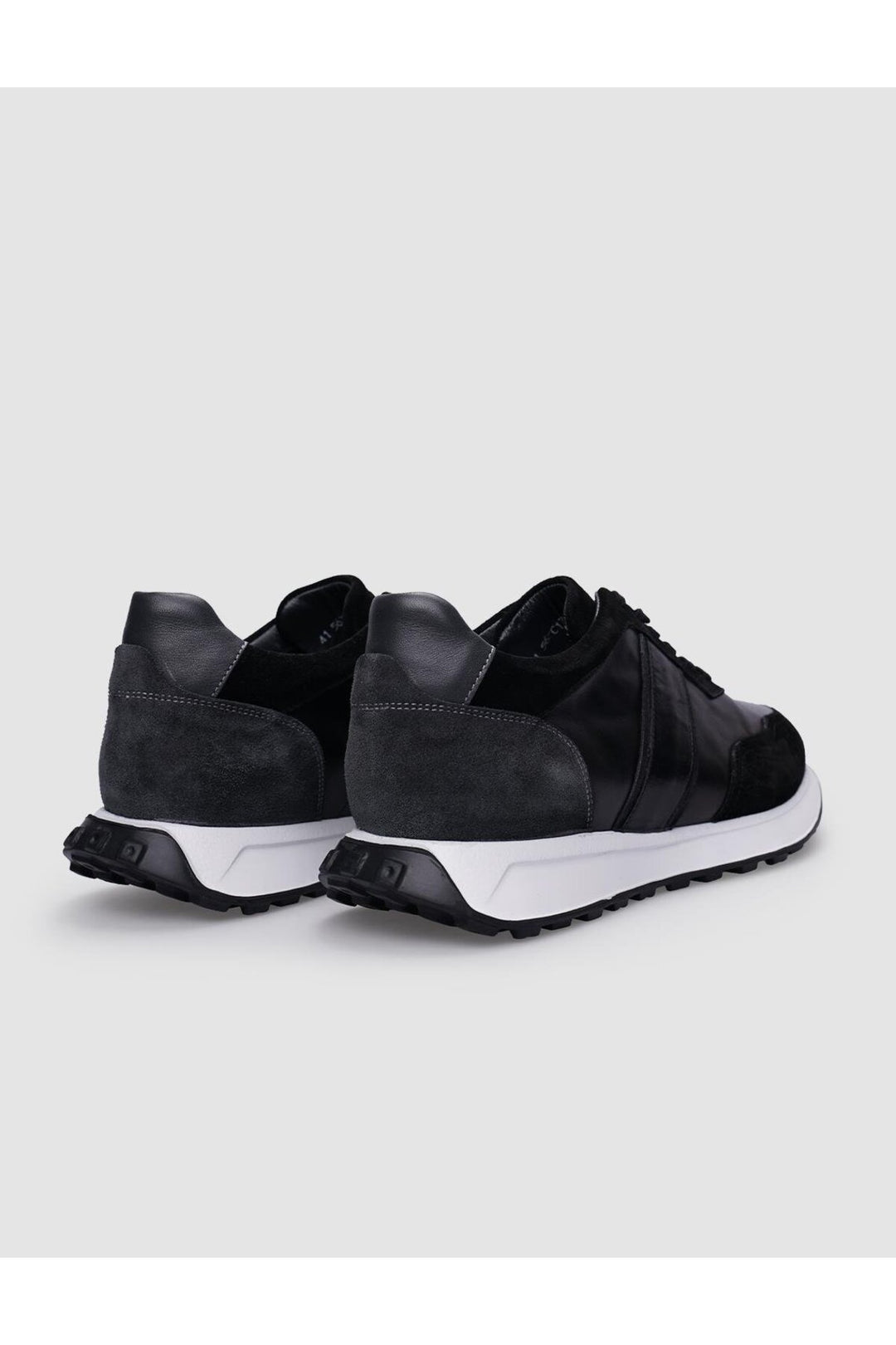 Cabani Shoes Chaussures de sport pour hommes en cuir véritable noir à lacets 100% - Noir