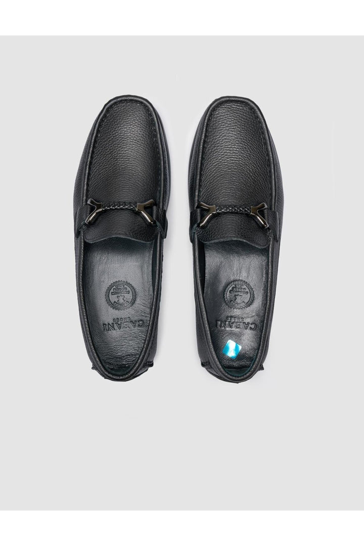 Cabani Shoes Tivra %100 Cuir Véritable Noir Détail Boucle Mocassins Homme - Noir