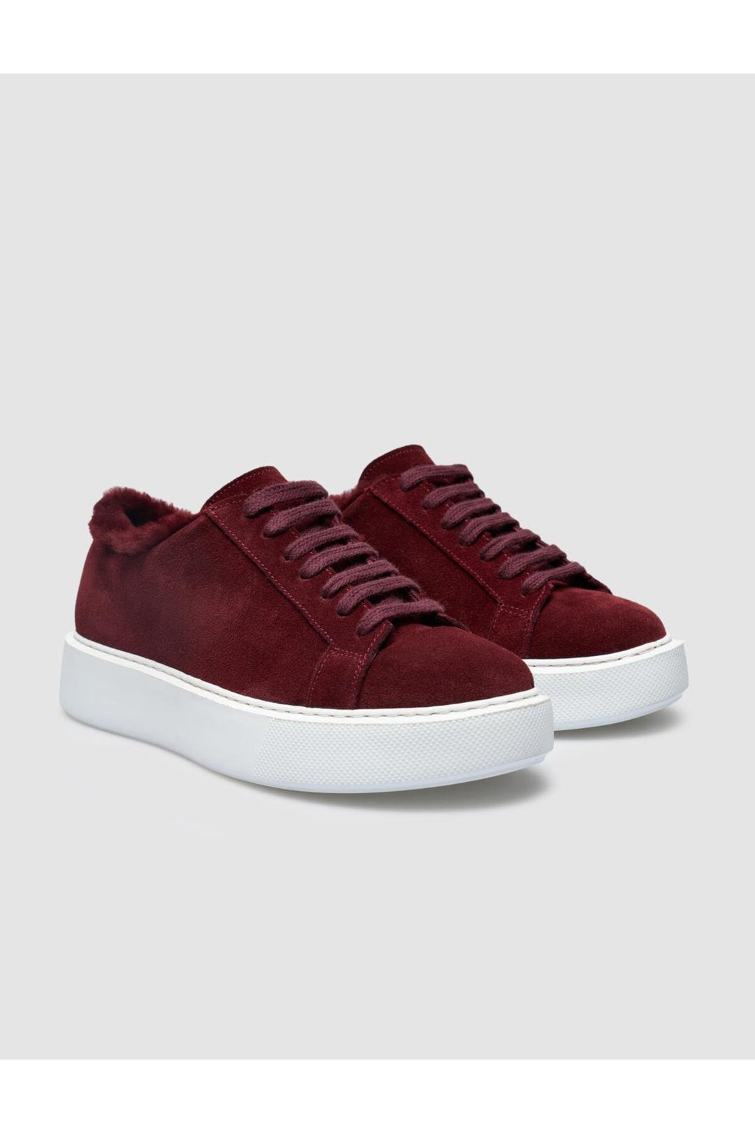 Cabani Shoes %100 Cuir véritable Botte en suède bordeaux avec fourrure pour femme - Bordeaux