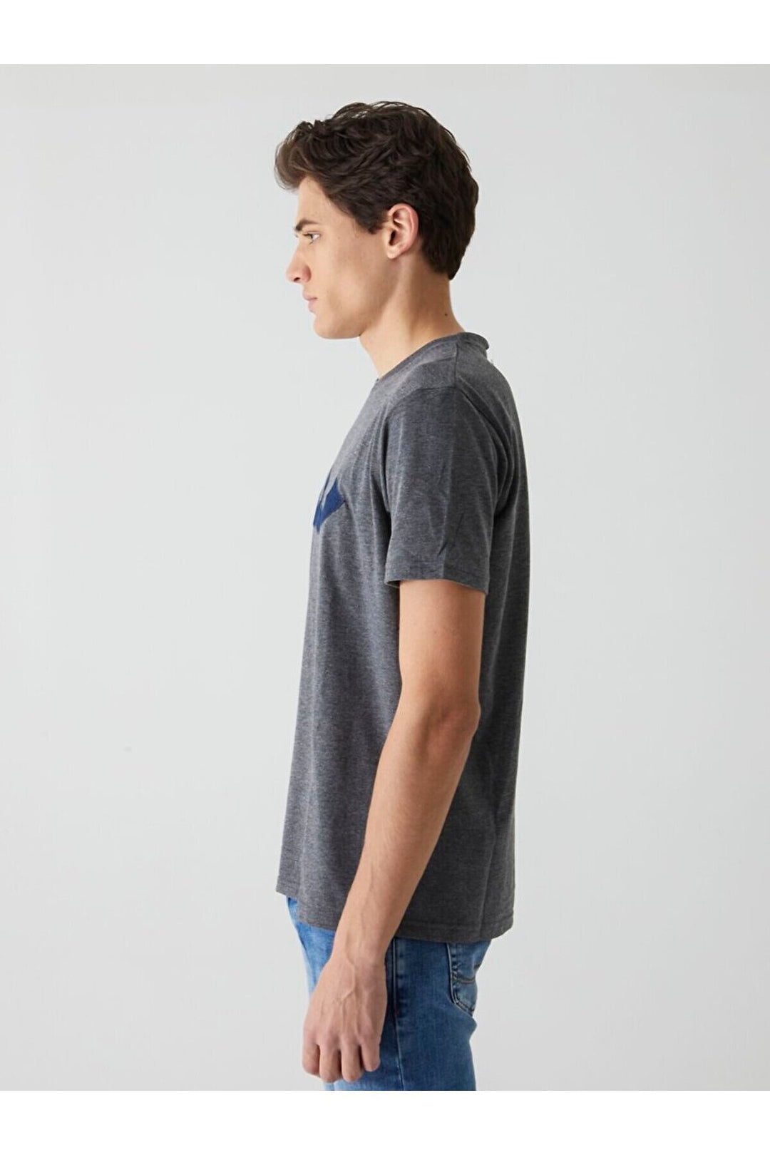 LTB T-shirt anthracite avec logo ras du cou