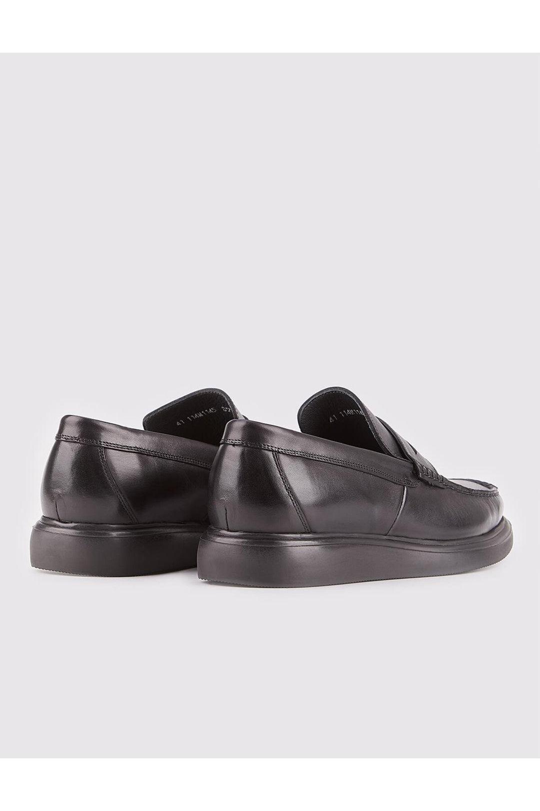 Cabani Shoes Chaussures Loafer pour hommes en cuir véritable avec ceinture noire. - Noir
