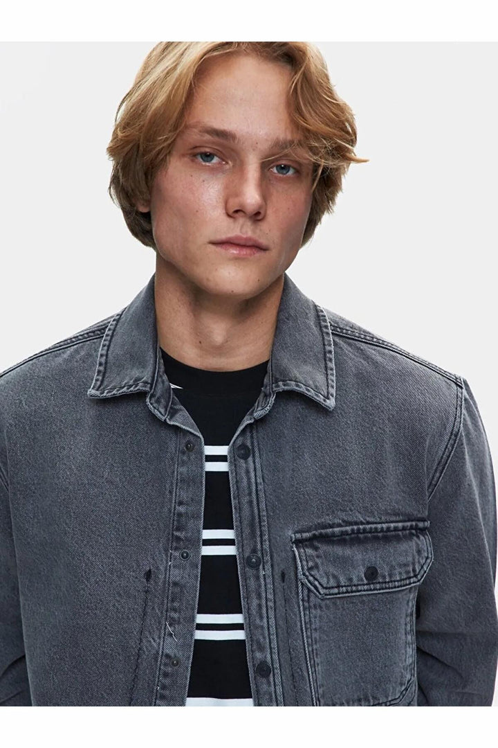 LTB Chemise en Jean pour Homme Aıdan Neıko Wash - Foncé Gris_55819