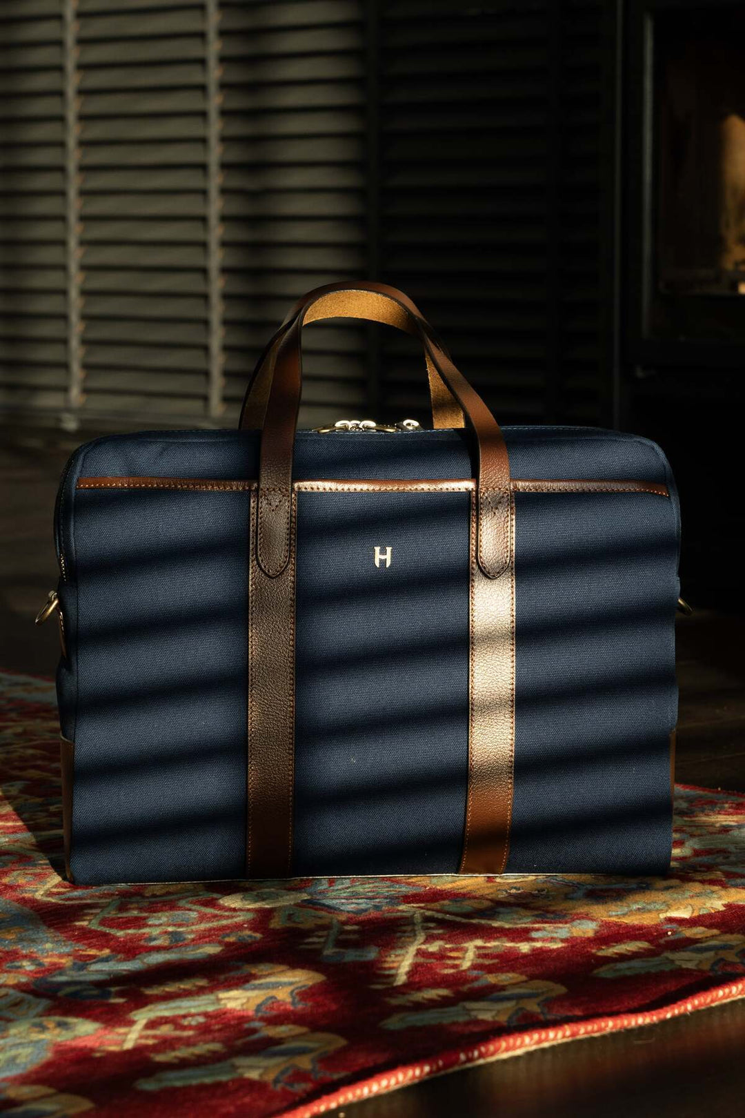 Helmbrook Sac pour ordinateur portable Benedict en cuir véritable 15,6"à deux compartiments pour homme