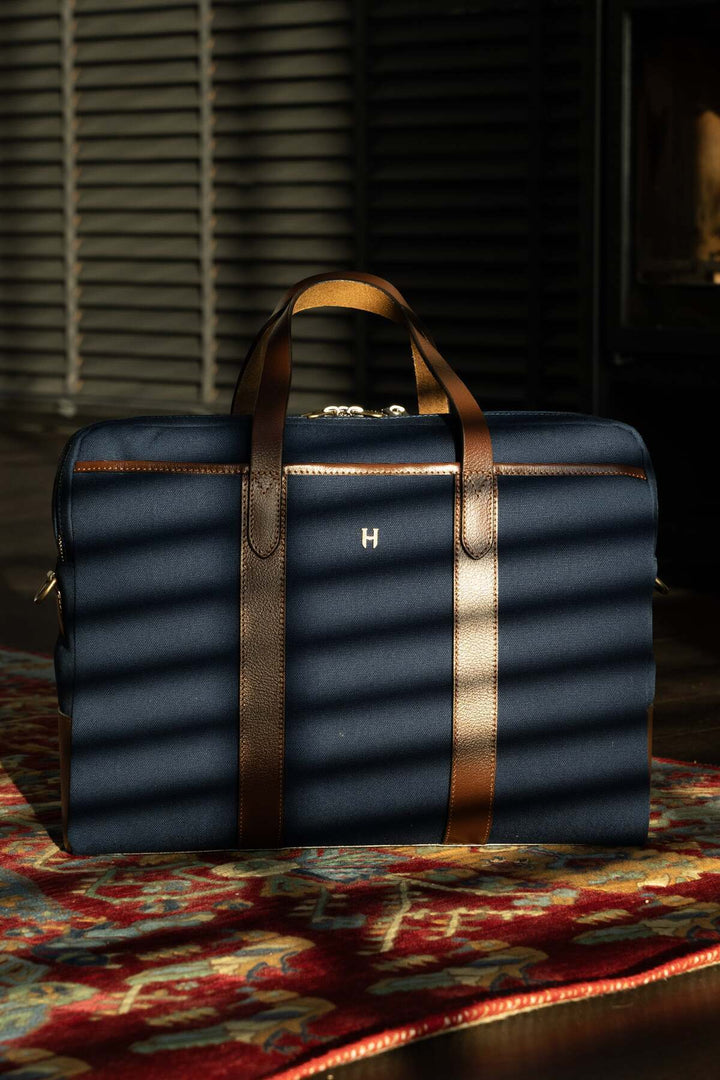 Helmbrook Sac pour ordinateur portable Benedict en cuir véritable 15,6"à deux compartiments pour homme