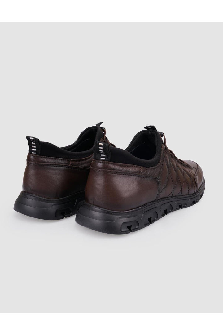 Cabani Shoes %100 Cuir Véritable Chaussures de Ville pour Hommes à Lacets Marron avec Clip - Multicolore