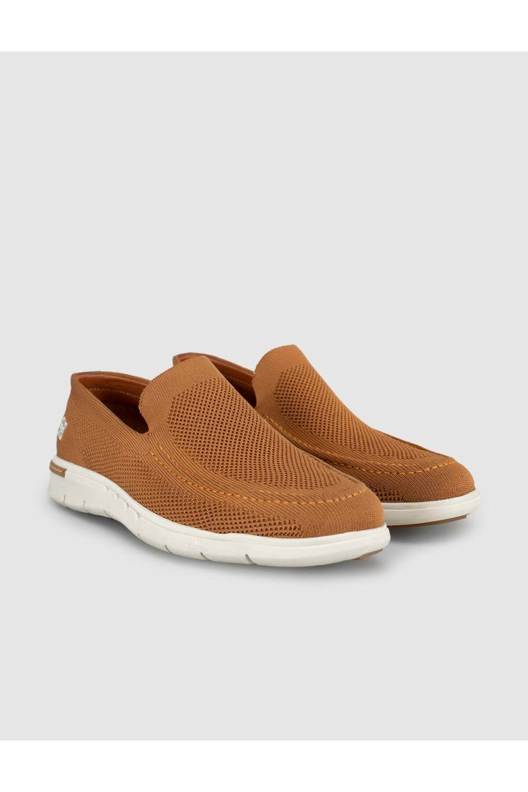 Cabani Shoes Chaussures décontractées pour hommes en tricot à semelle légère couleur moutarde. - Moutarde
