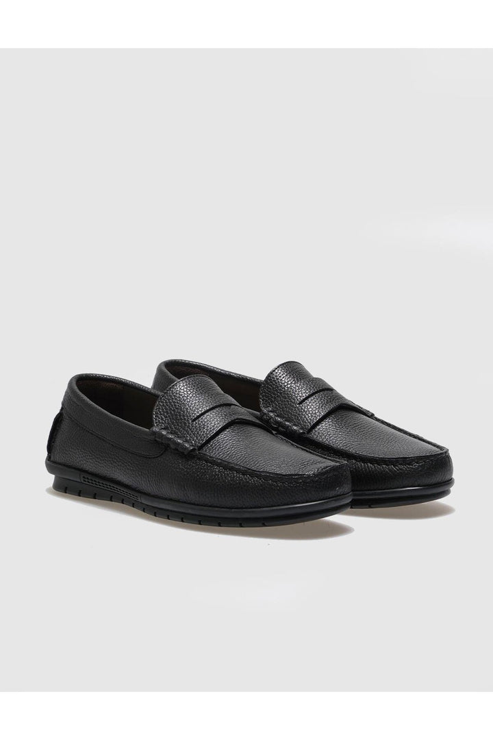 Cabani Shoes Chaussures décontractées pour hommes en cuir véritable avec ceinture noire - Noir