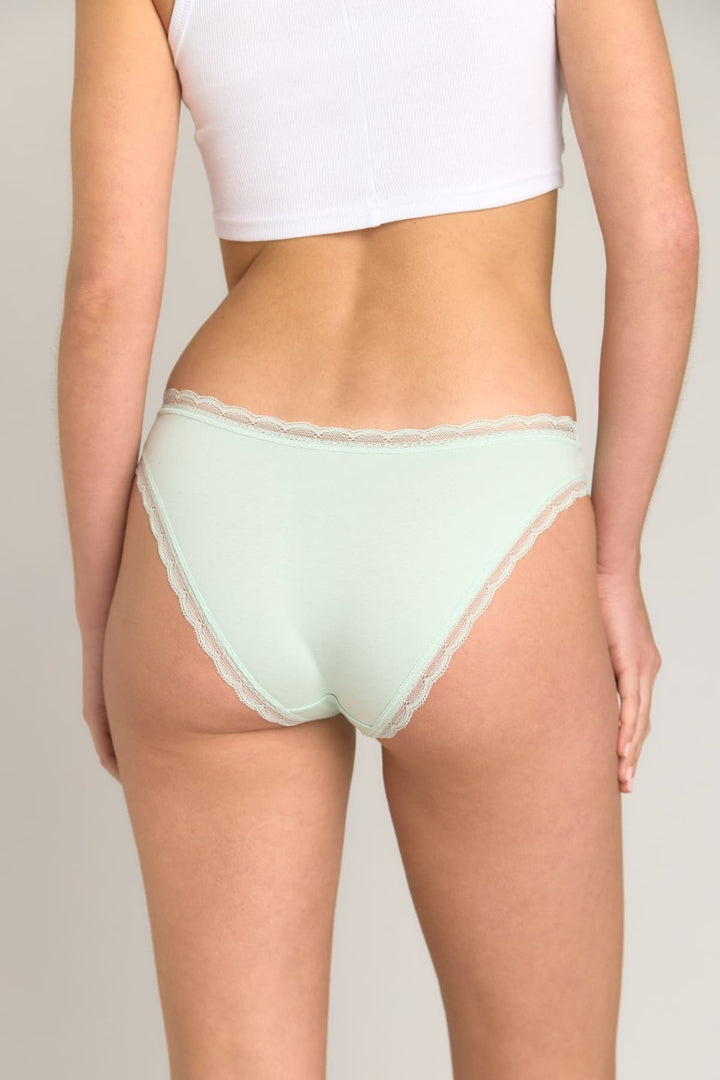 Lovely Things CHERIE Culotte en dentelle mélangée modal - Clair Vert