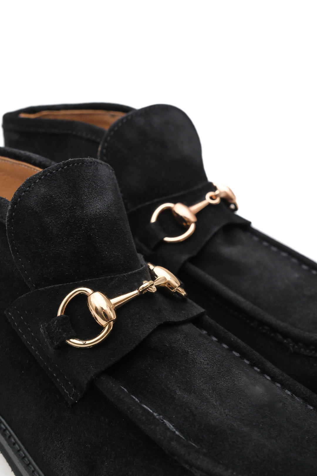 Wavelys RENA Bottine d'hiver pour femme en cuir suédé véritable avec boucle élégante, chaude. - Noir