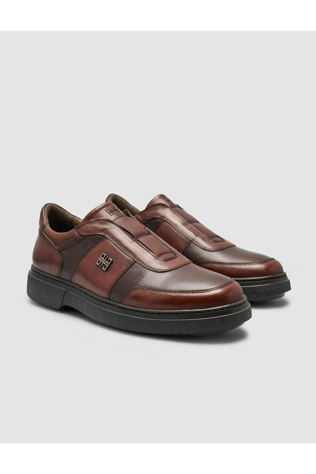 Cabani Shoes Chaussures de sport pour hommes en cuir véritable marron - Marron