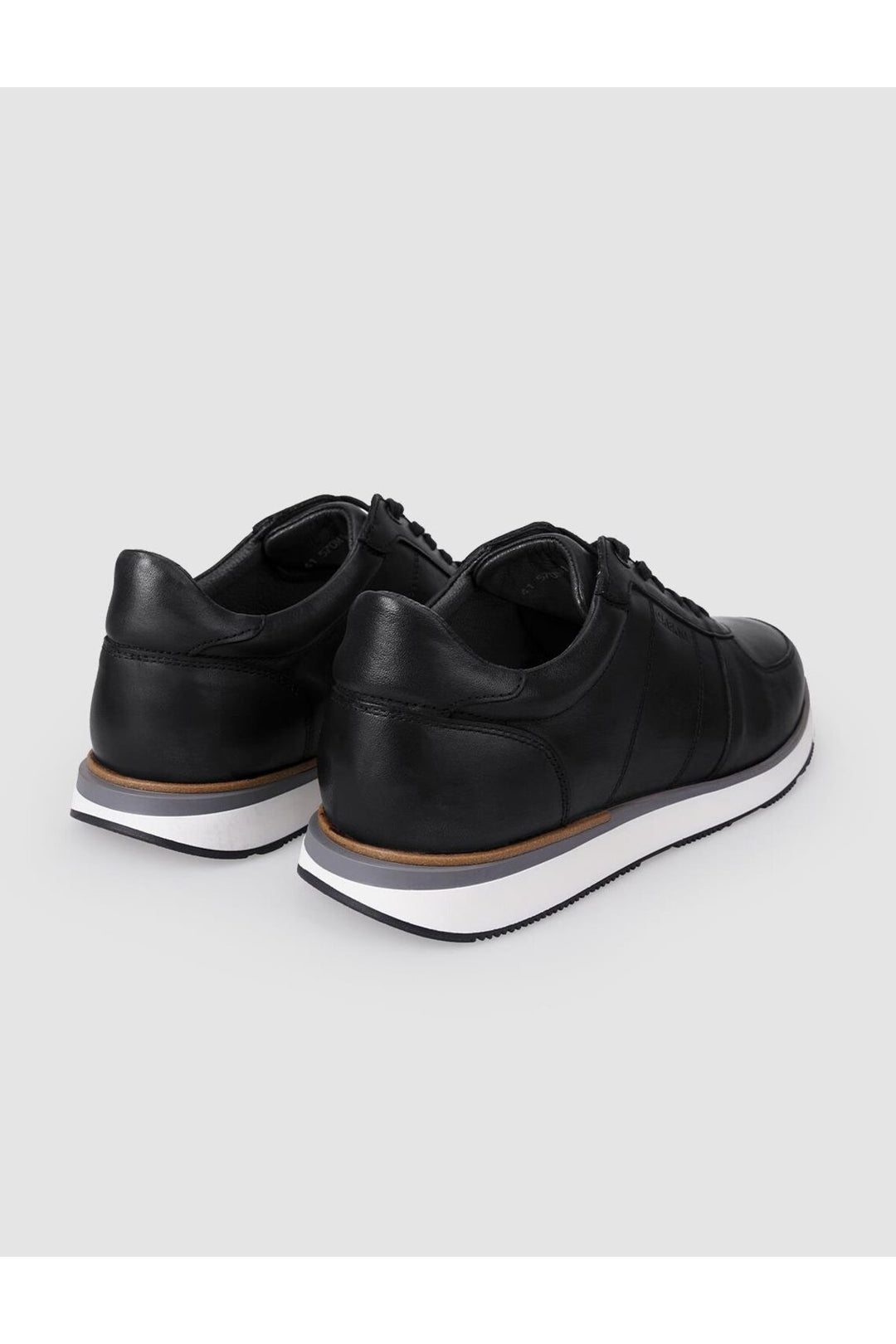 Cabani Shoes Chaussures de sport pour hommes en cuir véritable noir à lacets 100% - Noir