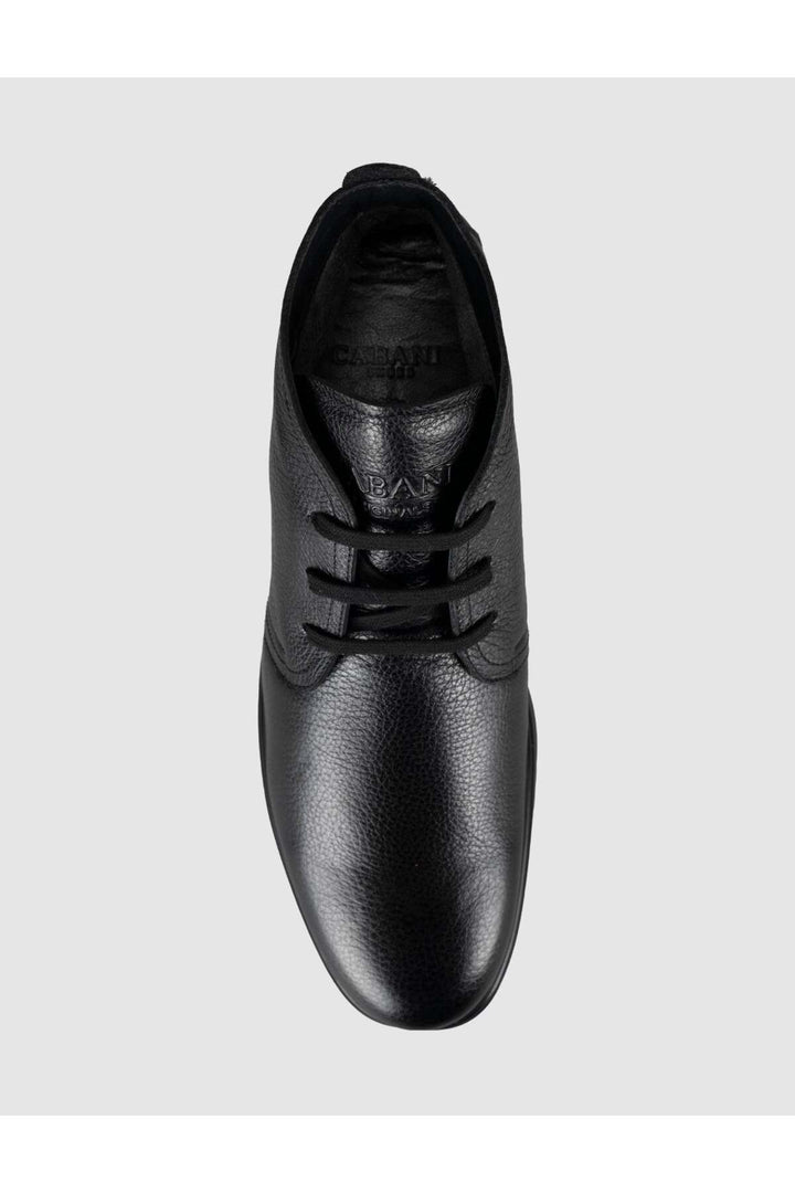 Cabani Shoes Tinano Bottes d'hiver en cuir véritable noires à lacets pour hommes - Multicolore