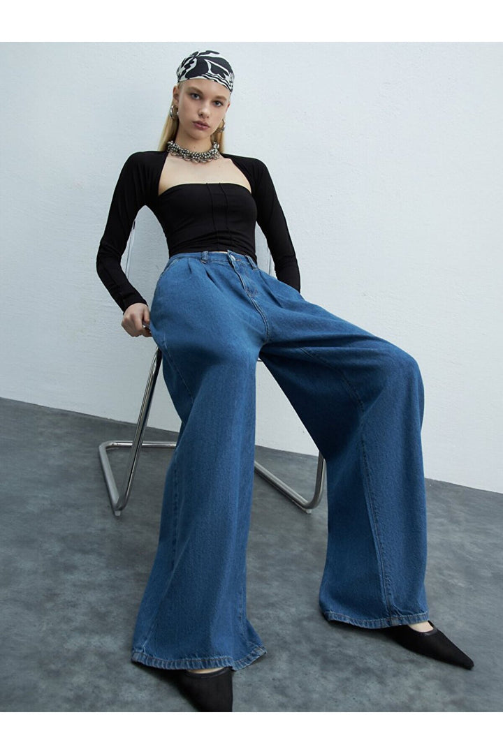 LTB Pantalon en jean à taille haute avec jambes larges séquentielles