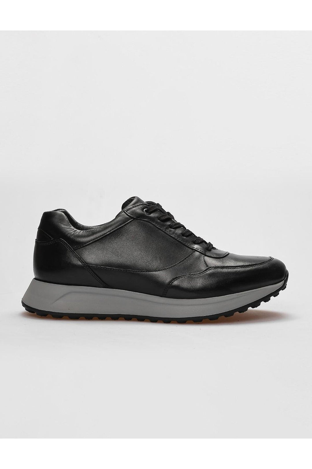 Cabani Shoes Chaussures de sport pour hommes en cuir véritable noires à lacets - Noir