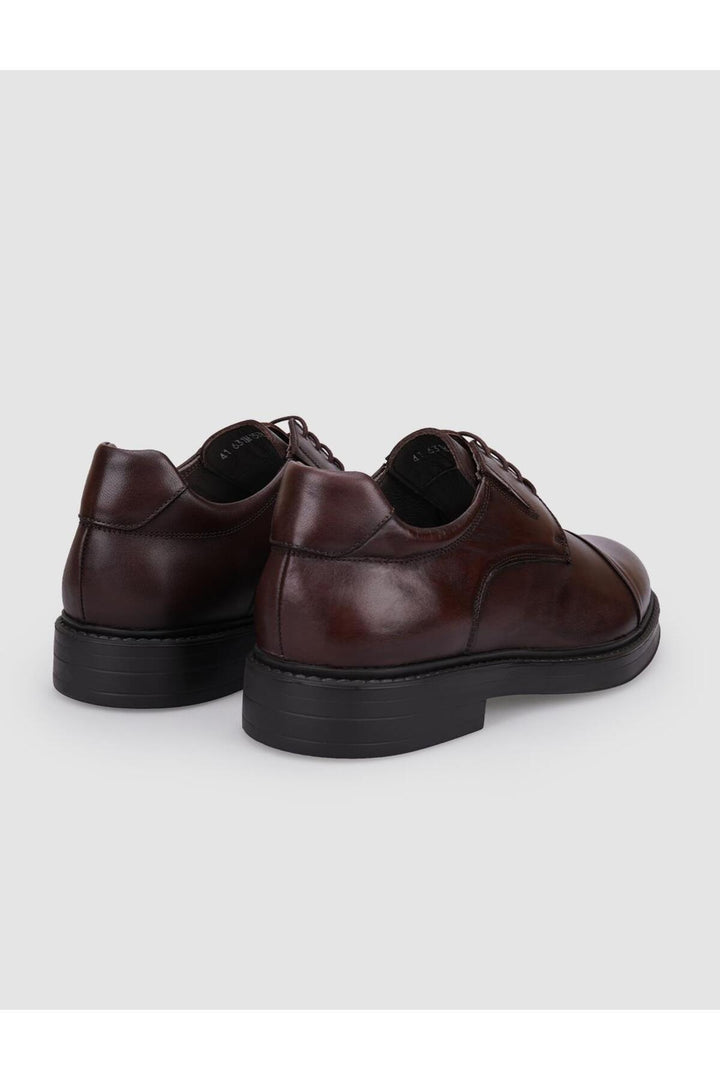 Cabani Shoes Chaussures de ville pour hommes en cuir véritable 100 % marron à lacets - Multicolore