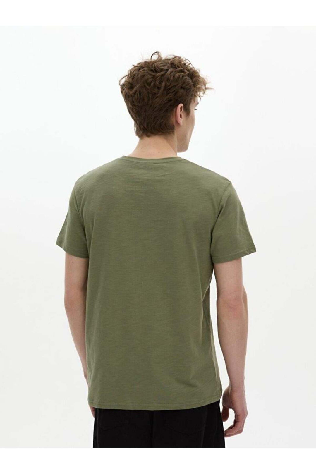 LTB T-shirt vert classique à manches courtes avec col Pressure Zero
