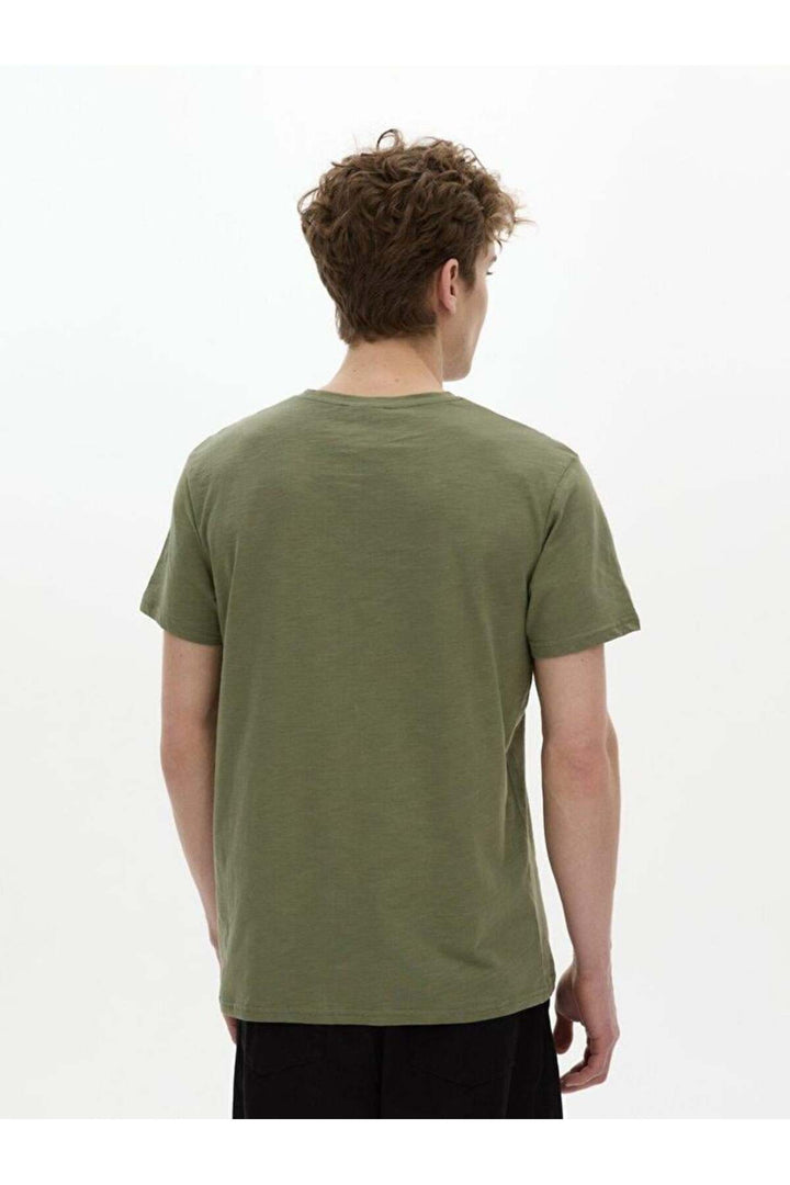 LTB T-shirt vert classique à manches courtes avec col Pressure Zero
