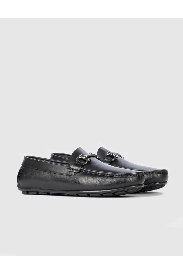 Cabani Shoes Bottines en cuir véritable noir pour homme à bande avec boucle - Noir