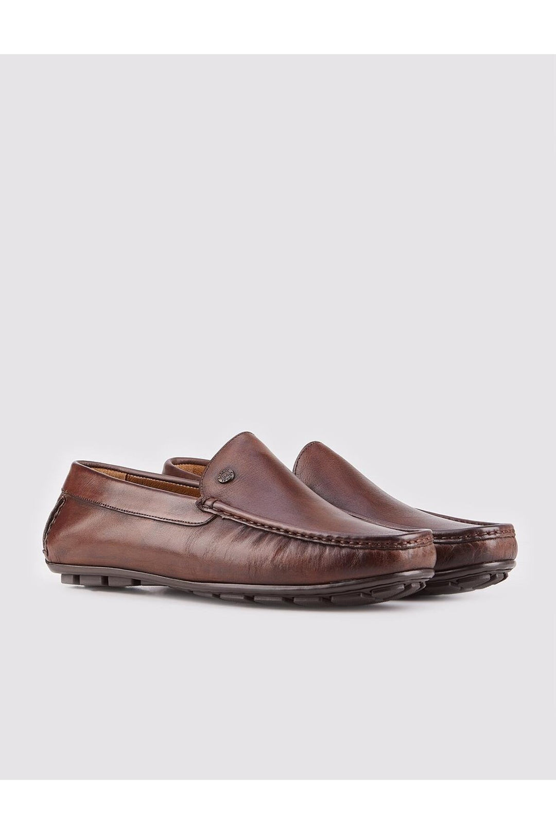 Cabani Shoes Mocassins pour hommes en cuir véritable marron - Marron