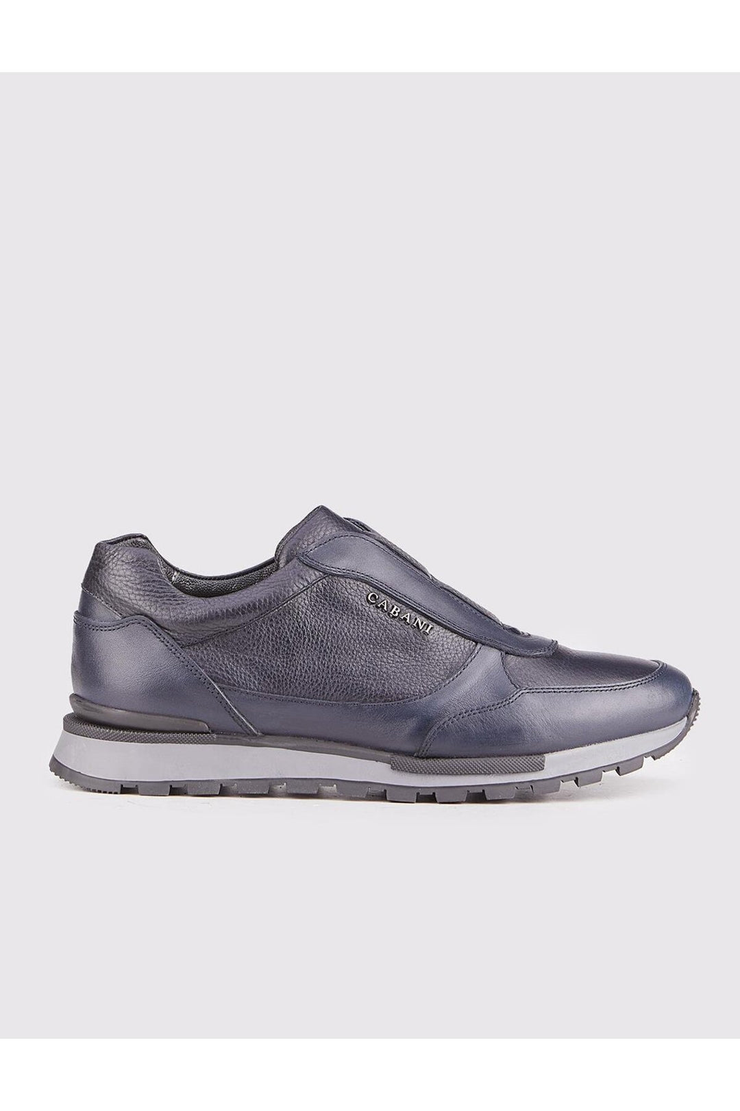 Cabani Shoes Chaussures de sport pour hommes en cuir véritable avec semelle en caoutchouc légère bleu marine. - Bleu marine