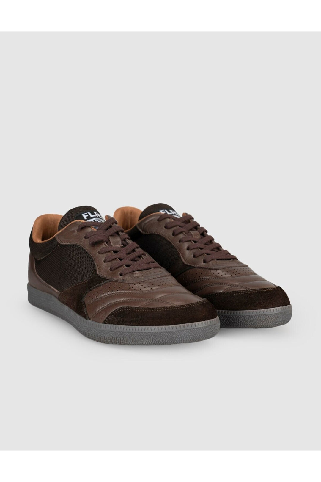 Cabani Shoes Baskets pour hommes en cuir véritable marron - Marron