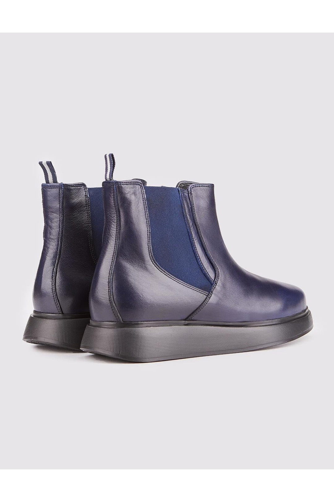 Cabani Shoes Bottines pour hommes en cuir véritable avec semelle légère en bleu marine. - Bleu marine