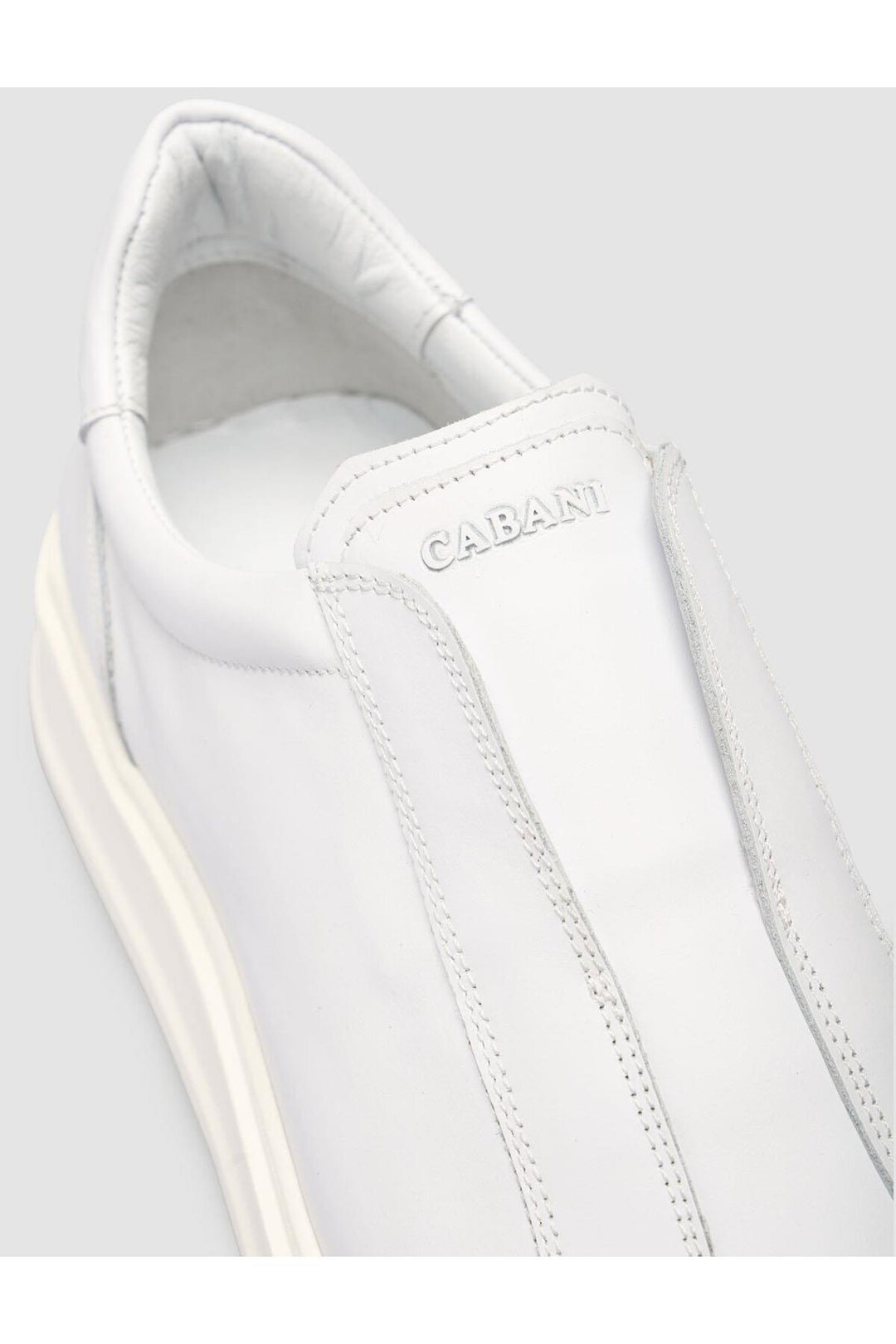 Cabani Shoes %100 Cuir véritable Baskets hommes blanches unies - Blanc