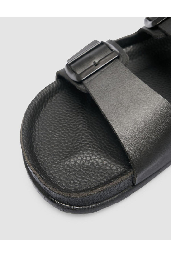 Cabani Shoes Sandale homme noire avec détail de boucle - Multicolore