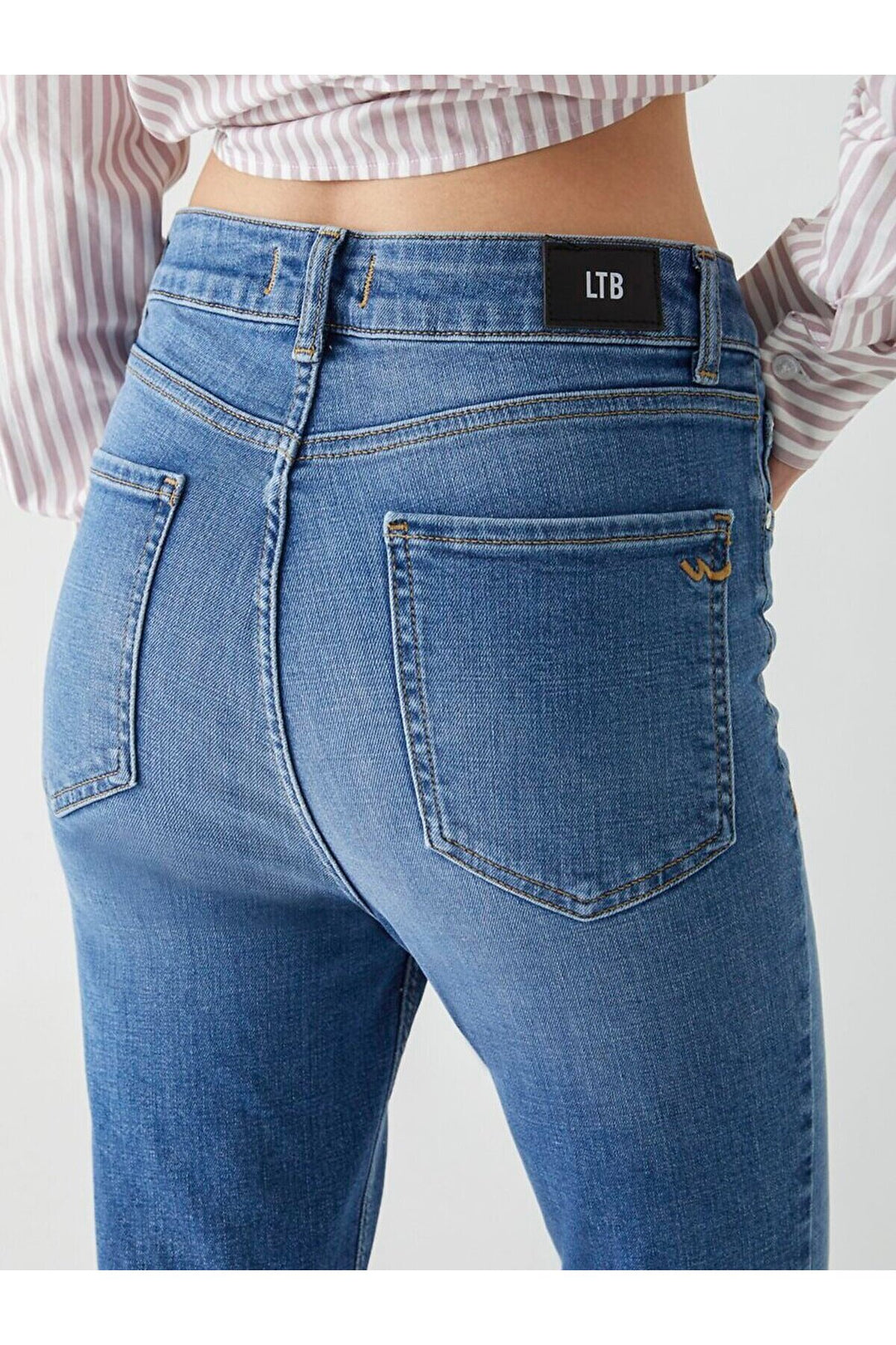 LTB Pantalon Skinny Taille Haute Marcella X - Moyen Bleu_