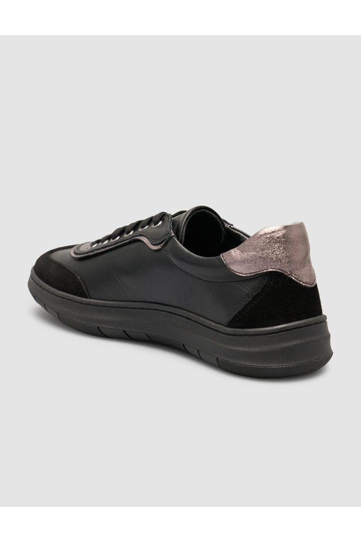 Cabani Shoes Chaussures pour femmes en cuir véritable mélangé en daim noir à 100% - Noir