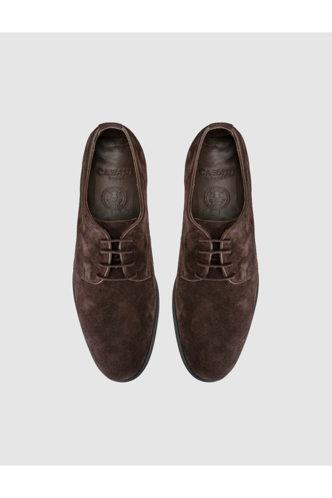 Cabani Shoes Chaussures classiques pour hommes en cuir suédé véritable marron - Multicolore